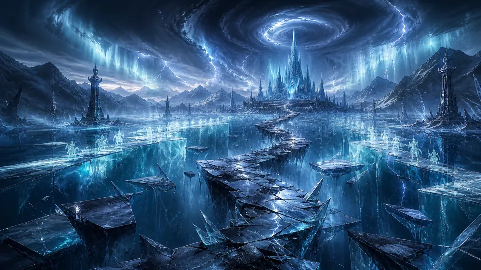 The Frostglass Expanse region in VEYDRIS