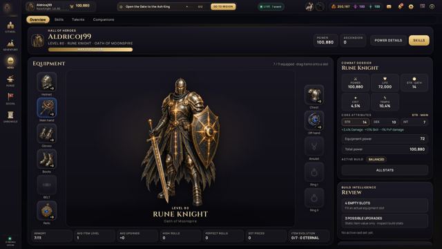 VEYDRIS screenshot: Hero & armory