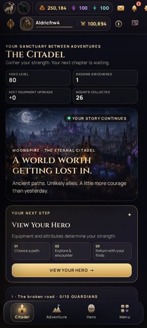 VEYDRIS screenshot: Mobile layout